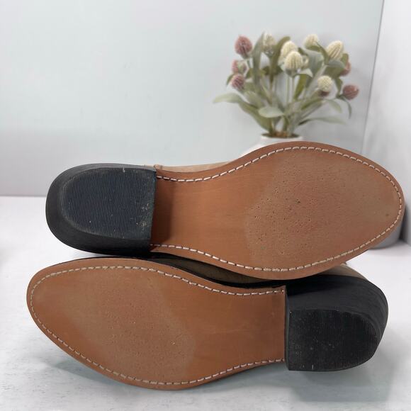 Laredo Lee Vamp Fox Leather Cowboy Pull On Boots Brown Women's US 9W Style 5742 - Picture 7 of 9